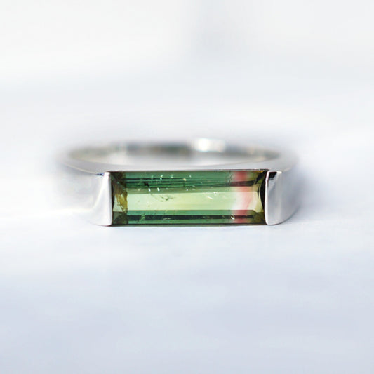 Bi-color tourmaline ring